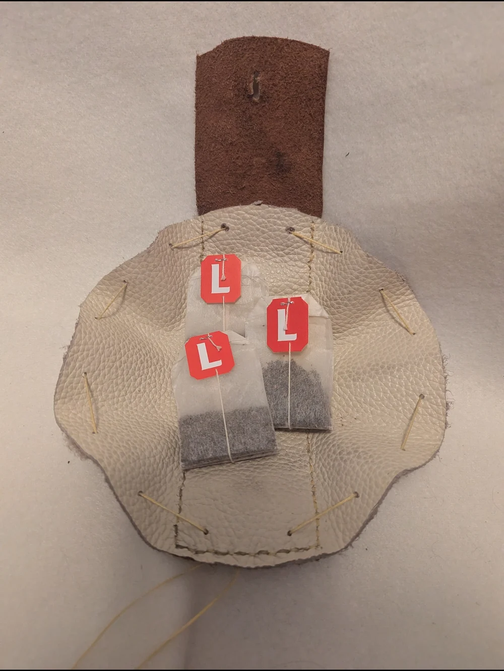Genuine Handmade Leather Teacup Holster & Teabag Holster Set
